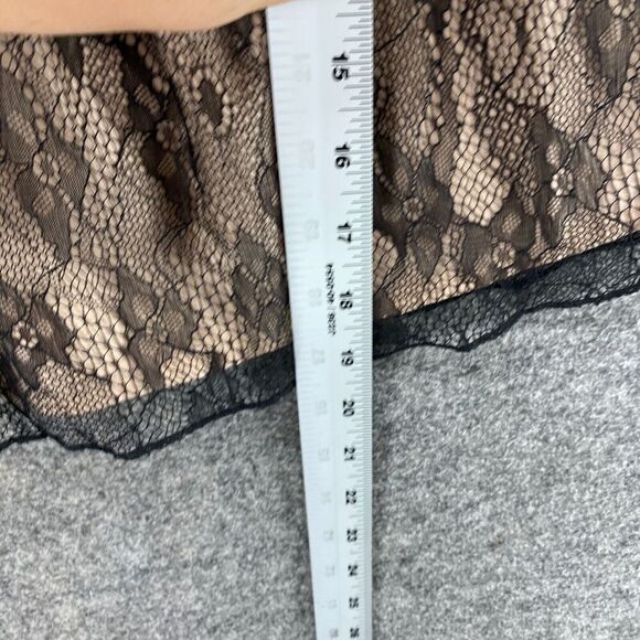 Mod Blouse Women S Small Black Lined Crochet Round Neck Short Sleeve Hook & Eye - Picture 8 of 9